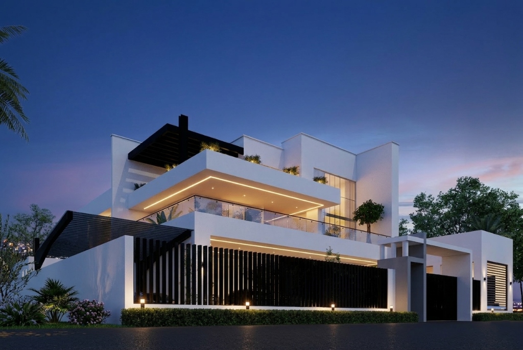Maitama Villa - Dusk Lighting